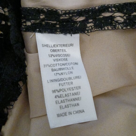 Adrianna Papell Embroidered Lace Overlay Sheath Dress Size 10 Black & Gold/Nude - Picture 10 of 14